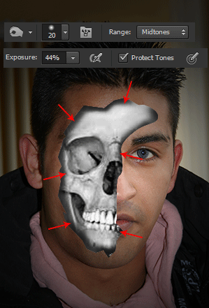skull face effect